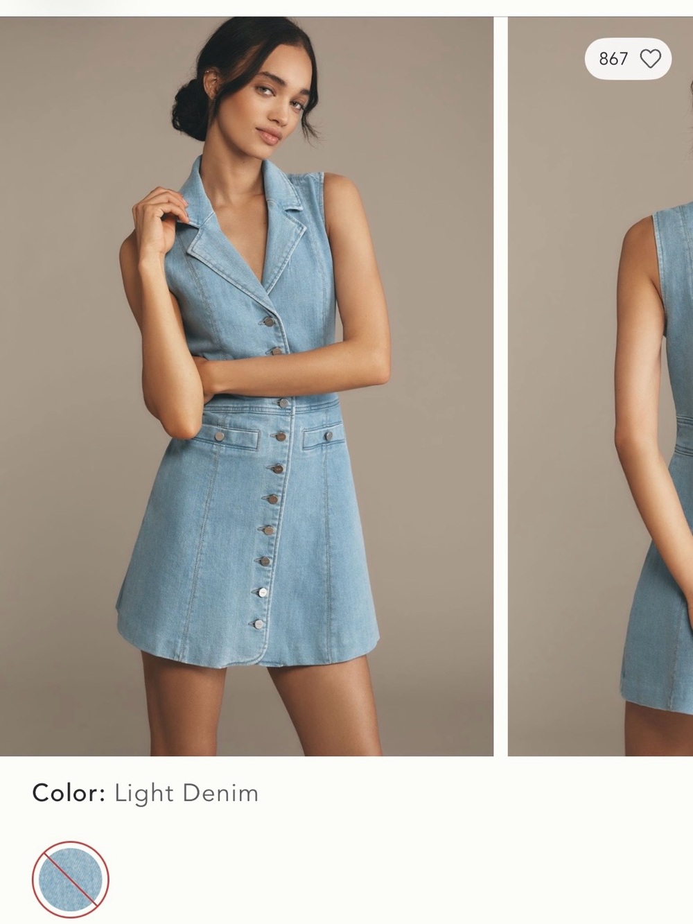 PAIGE Vida Sleeveless Denim Mini Dress